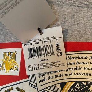 Moschino Grey Logo T shirt Small
